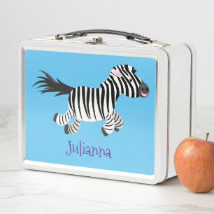 Niedliche lustige Zebra-Cartoon-Illustration Metall Brotdose