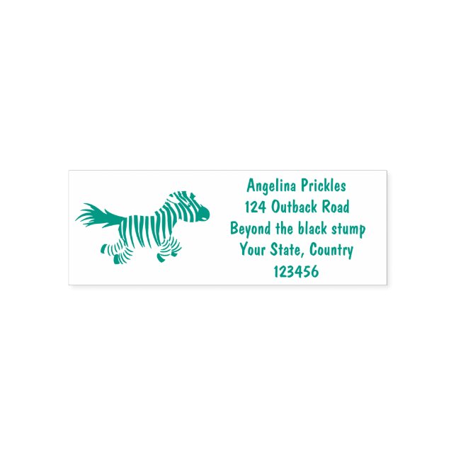 Niedliche lustige Zebra-Cartoon-Illustration Permastempel (Design)