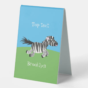 Niedliche lustige Zebra-Cartoon-Illustration Tischaufsteller