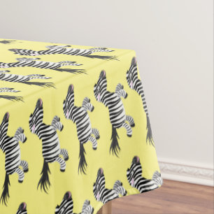 Niedliche lustige Zebra-Cartoon-Illustration Tischdecke