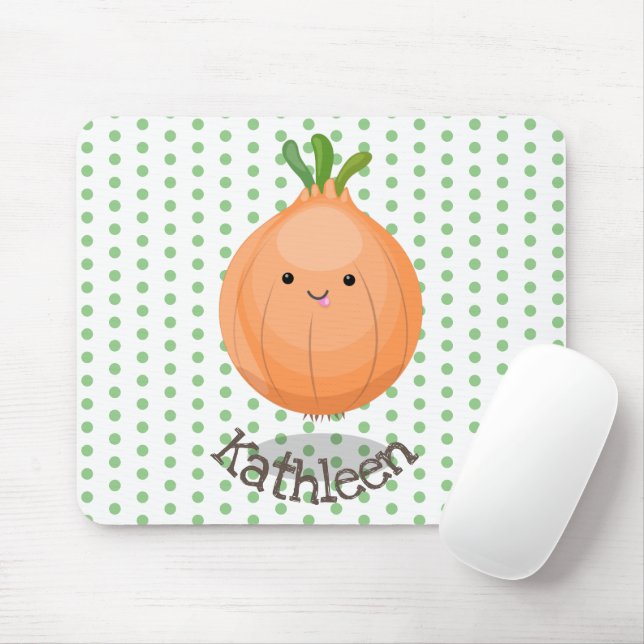 Niedliche lustige Zwiebelillustrierung des Cartoon Mousepad (Mit Mouse)