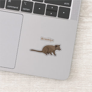 Niedliche Luwak Civet Cartoon Abbildung Aufkleber