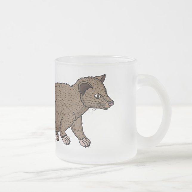 Niedliche Luwak Civet Cartoon Abbildung Mattglastasse (Rechts)