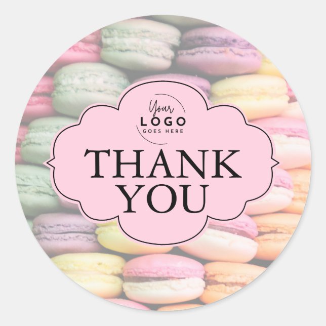 Niedliche Macaron Bäckerei Vielen Dank Runder Aufkleber (Vorderseite)