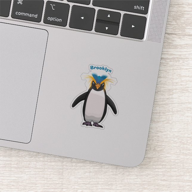 Niedliche Macaroni-Pinguin-Cartoon-Abbildung Aufkleber (Ausschnitt)