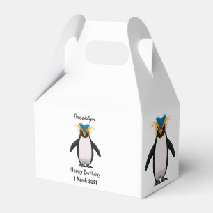 Niedliche Macaroni-Pinguin-Cartoon-Abbildung Geschenkschachtel