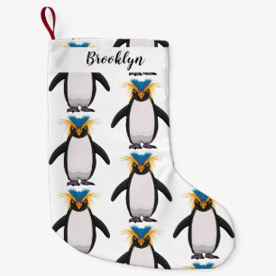 Niedliche Macaroni-Pinguin-Cartoon-Abbildung Kleiner Weihnachtsstrumpf