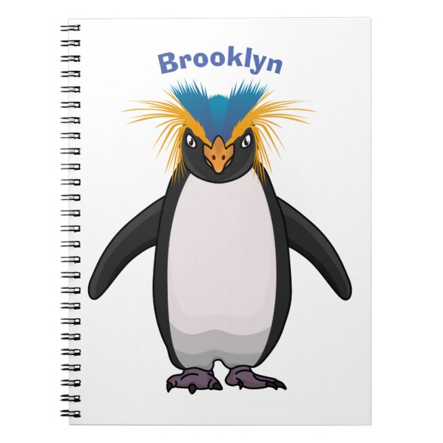 Niedliche Macaroni-Pinguin-Cartoon-Abbildung Notizblock (Vorderseite)