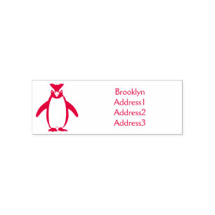 Niedliche Macaroni-Pinguin-Cartoon-Abbildung Permastempel