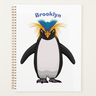 Niedliche Macaroni-Pinguin-Cartoon-Abbildung Planer