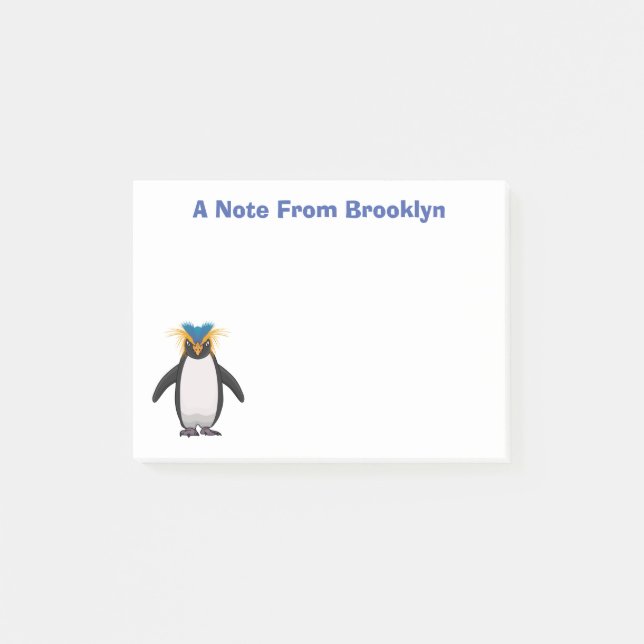 Niedliche Macaroni-Pinguin-Cartoon-Abbildung Post-it Klebezettel (Vorderseite)