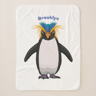 Niedliche Macaroni-Pinguin-Cartoon-Abbildung Sherpadecke