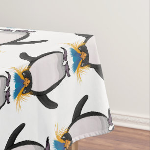 Niedliche Macaroni-Pinguin-Cartoon-Abbildung Tischdecke
