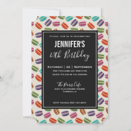 Niedliche Macarons Muster Geburtstag Einladung