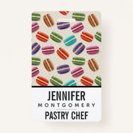 Niedliche Macarons-Muster mit Polka-Punkten Ausweis