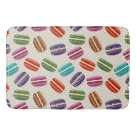Niedliche Macarons-Muster mit Polka-Punkten Badematte