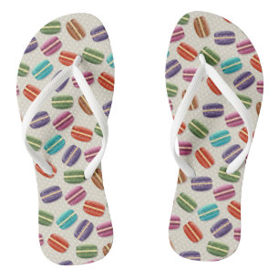 Niedliche Macarons-Muster mit Polka-Punkten Flip Flops
