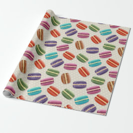 Niedliche Macarons-Muster mit Polka-Punkten Geschenkpapier