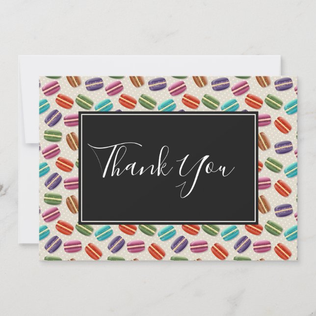 Niedliche Macarons Muster Vielen Dank Dankeskarte (Vorderseite)