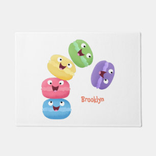 Niedliche Macaros Cartoon Illustration Fußmatte