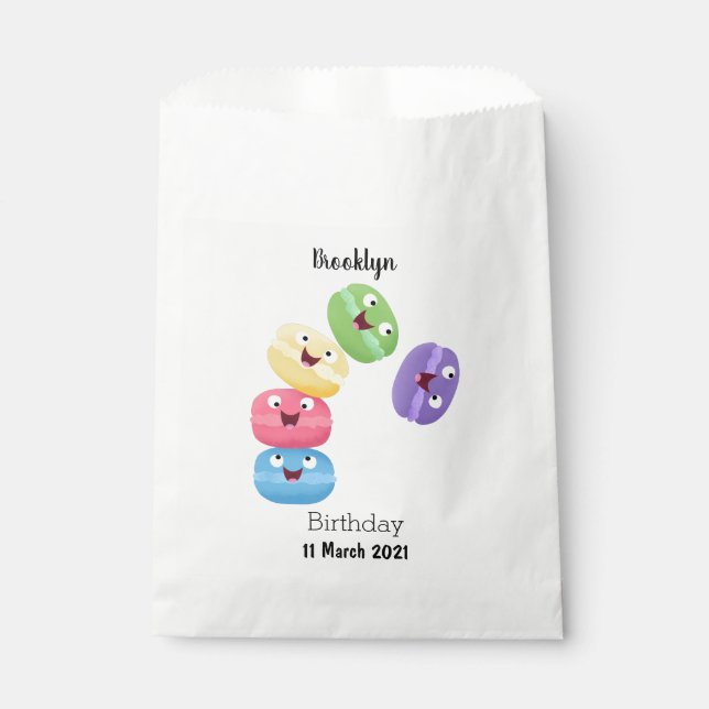 Niedliche Macaros Cartoon Illustration Geschenktütchen (Vorderseite)