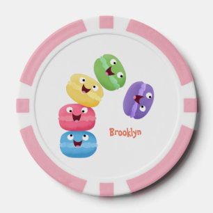 Niedliche Macaros Cartoon Illustration Pokerchips