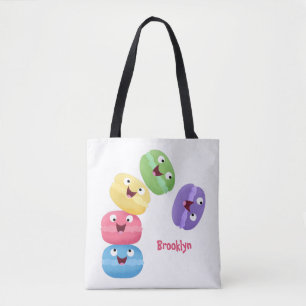 Niedliche Macaros Cartoon Illustration Tasche