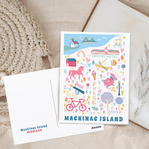 Niedliche Mackinac Insel Michigan Karte Lieblingse