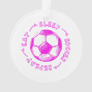Niedliche Mädchen essen Schlafsoccer wiederholen - Ornament