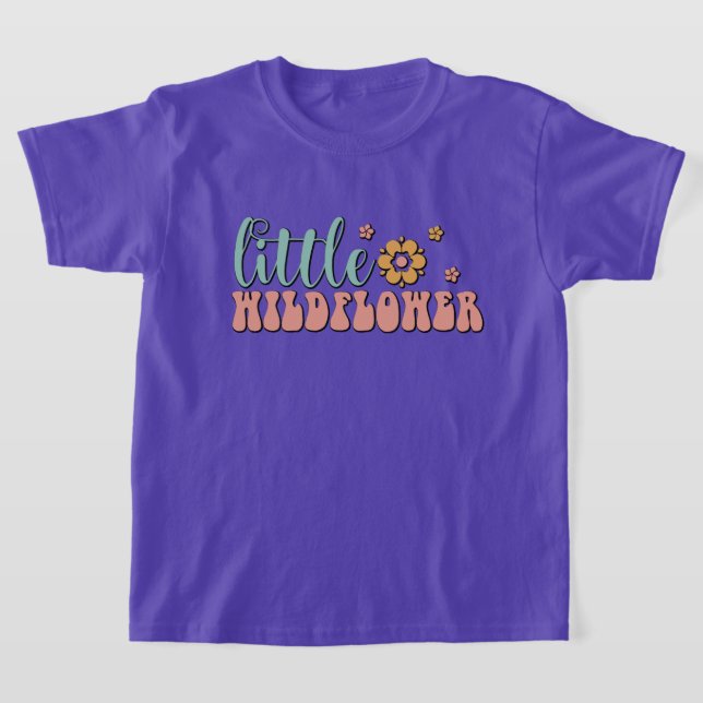 niedliche Mädchen kleine Wildblume Wortart T-Shirt (Ablage )