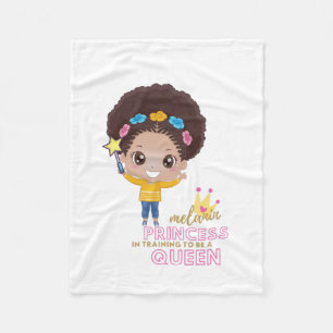 Niedliche Mädchen Melanin Prinzessin schulen, Köni Fleecedecke