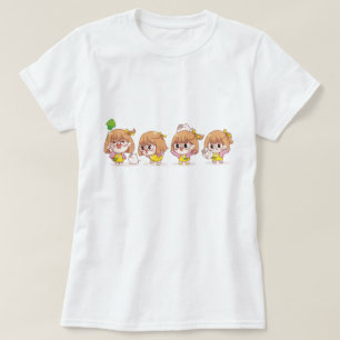 Niedliche Mädchen mit Katzen T-Shirt