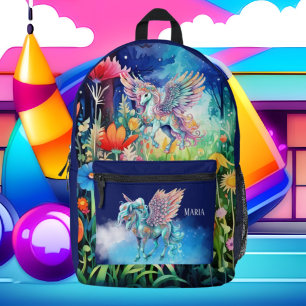Niedliche Mädchen unicorn geben den Namen Bedruckter Rucksack