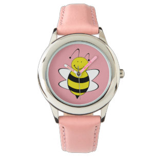 Niedliche, mädchenhafte Cartoon-Biene Armbanduhr