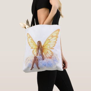 Niedliche magische blaue Augen Feen goldene Flügel Tasche