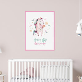 niedliche magische Einhornkinder in mädchenhaftem  Poster
