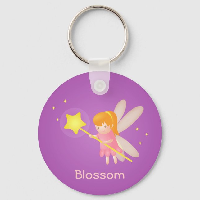 Niedliche magische Fairy mit Wand, für Mädchen Schlüsselanhänger (Vorderseite)