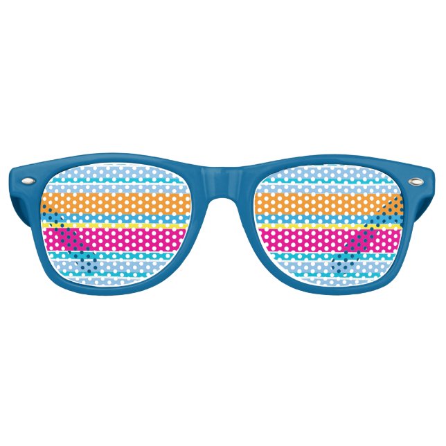 Niedliche magische, farbenfrohe Streifen Partybrille (Vorderseite)
