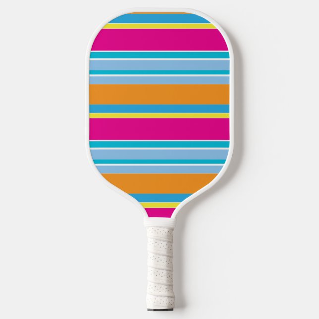 Niedliche magische, farbenfrohe Streifen Pickleball Schläger (Vorderseite)