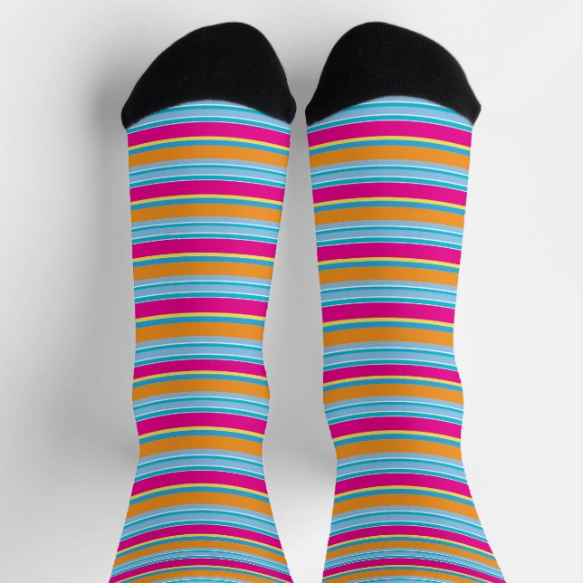 Niedliche magische, farbenfrohe Streifen Socken (Oben)