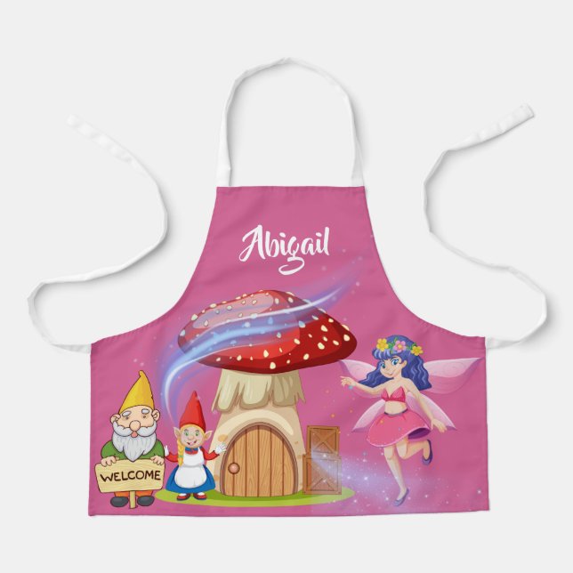 Niedliche magische Goblin Fairy Personalisiert Nam Schürze (Vorderseite)