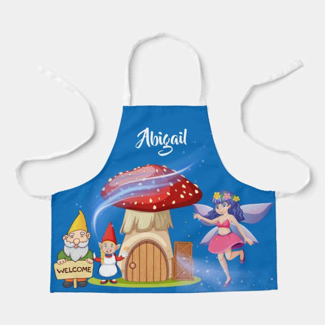 Niedliche magische Goblin Fairy Personalisiert Nam Schürze (Vorderseite)