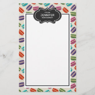 Niedliche Makaronmuster mit Extravagantem Rahmen Briefpapier