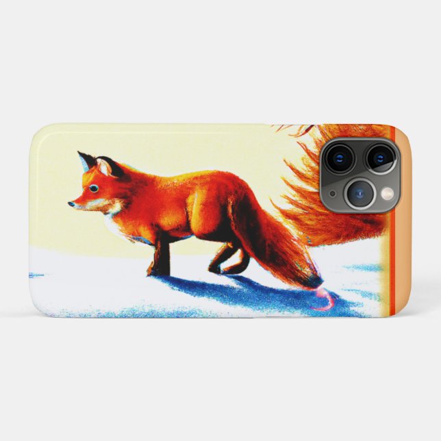 Niedliche Malerei eines Rotfuchs. Jetzt kaufen Case-Mate iPhone Hülle (Rückseite (Horizontal))