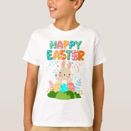 Niedliche Malerei Osterfest Bunny Confetti Kinder  T-Shirt