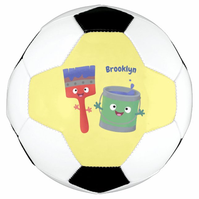 Niedliche Malerpinsel und Zeichenkarikaturen Fußball (Vorderseite)