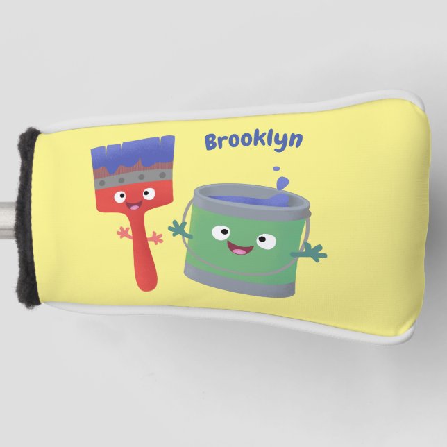 Niedliche Malerpinsel und Zeichenkarikaturen Golf Headcover (Vorderseite)