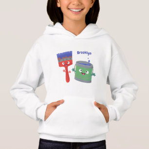 Niedliche Malerpinsel und Zeichenkarikaturen Hoodie