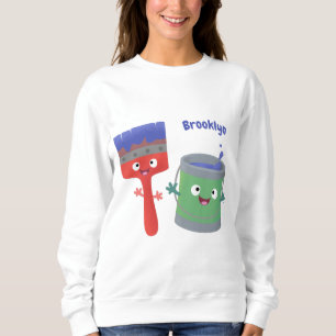 Niedliche Malerpinsel und Zeichenkarikaturen Sweatshirt