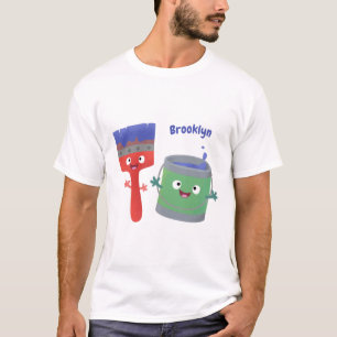 Niedliche Malerpinsel und Zeichenkarikaturen T-Shirt